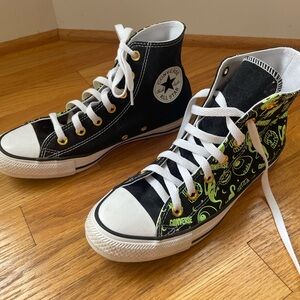 custom made converse black, size US women's 8, men's 6